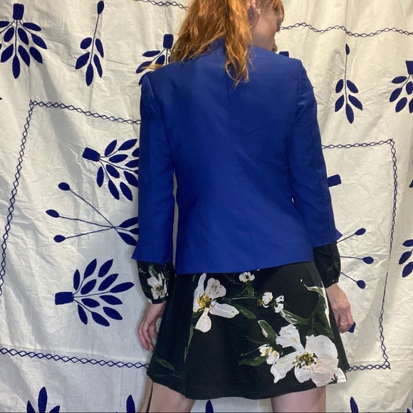 Vintage blazer NO LABEL tailored 3/4 sleeve elegant details interior pocket - Picture 4 of 6